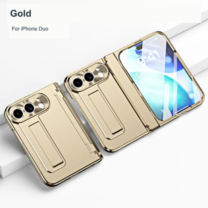 iPhone Duo | Electroplated Kickstand Case with Hinge Protection & Glass Front