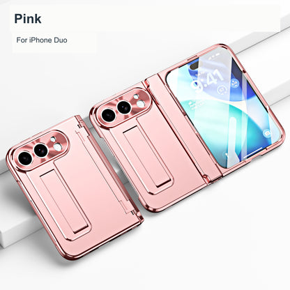 iPhone Duo | Electroplated Kickstand Case with Hinge Protection & Glass Front