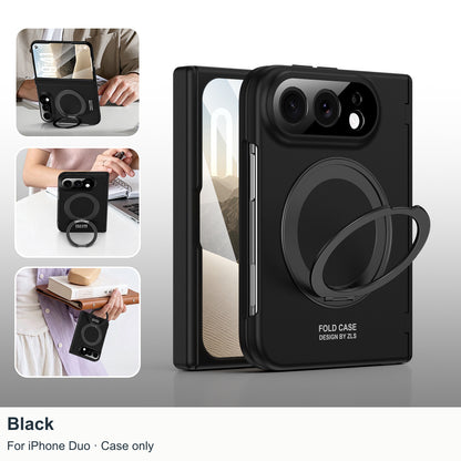 iPhone Duo | Magnetic Case with 360° Ring Stand & Glass Front