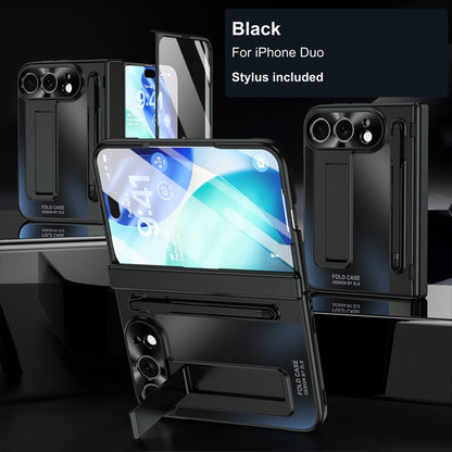 iPhone Duo | Kickstand Case with Stylus Holder & Tempered Glass