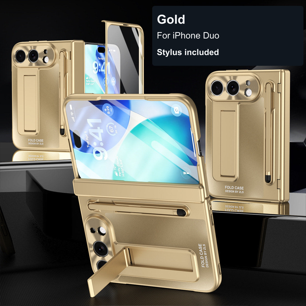 iPhone Duo | Kickstand Case with Stylus Holder & Tempered Glass
