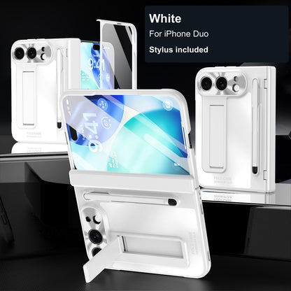 iPhone Duo | Kickstand Case with Stylus Holder & Tempered Glass