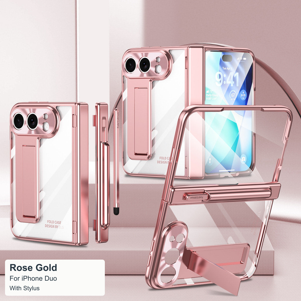 iPhone Duo | Clear Kickstand Case with Magnetic Hinge & Stylus