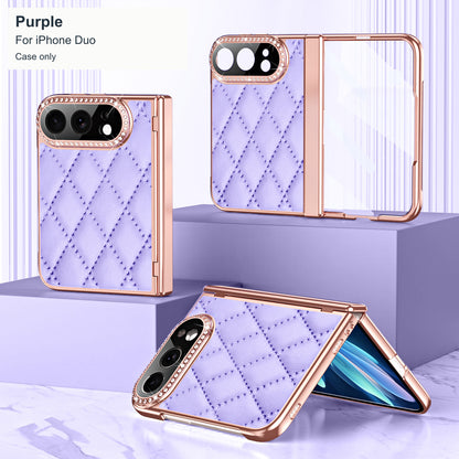iPhone Duo | Diamond-Pattern Case with Sparkling Trim & Hinge Protection