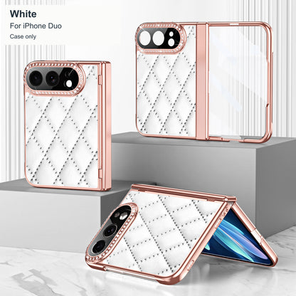 iPhone Duo | Diamond-Pattern Case with Sparkling Trim & Hinge Protection