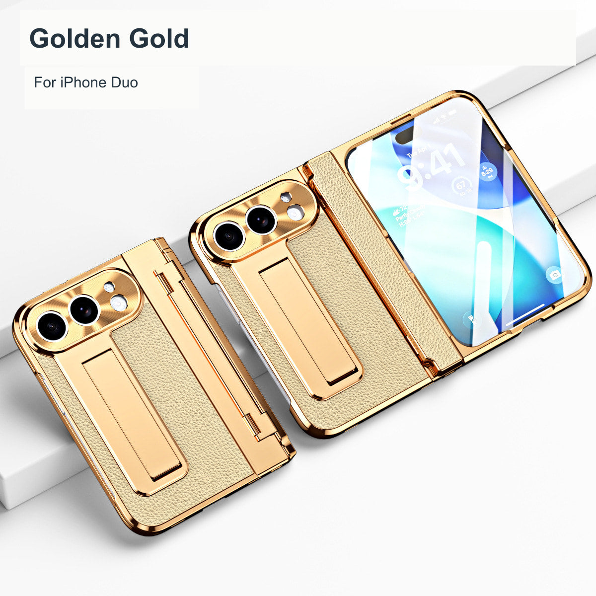 iPhone Duo | Textured Kickstand Case with Hinge Protection & Front Screen Protector