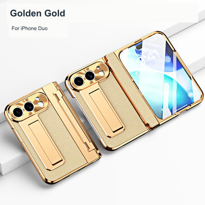 iPhone Duo | Textured Kickstand Case with Hinge Protection & Front Screen Protector