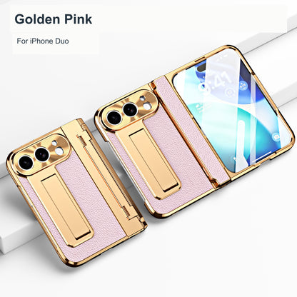 iPhone Duo | Textured Kickstand Case with Hinge Protection & Front Screen Protector