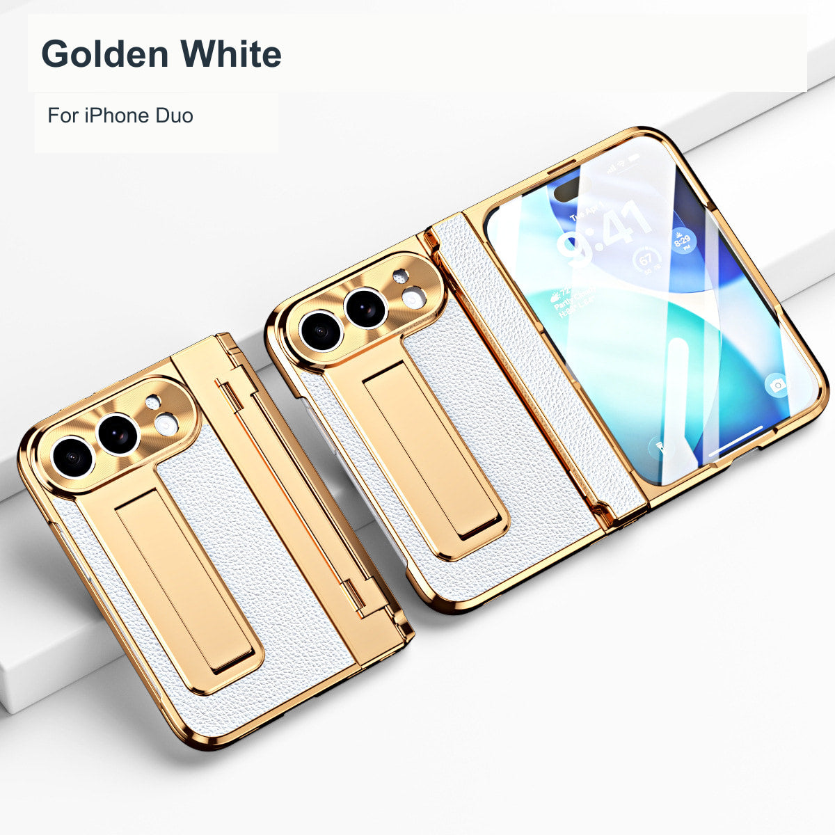 iPhone Duo | Textured Kickstand Case with Hinge Protection & Front Screen Protector