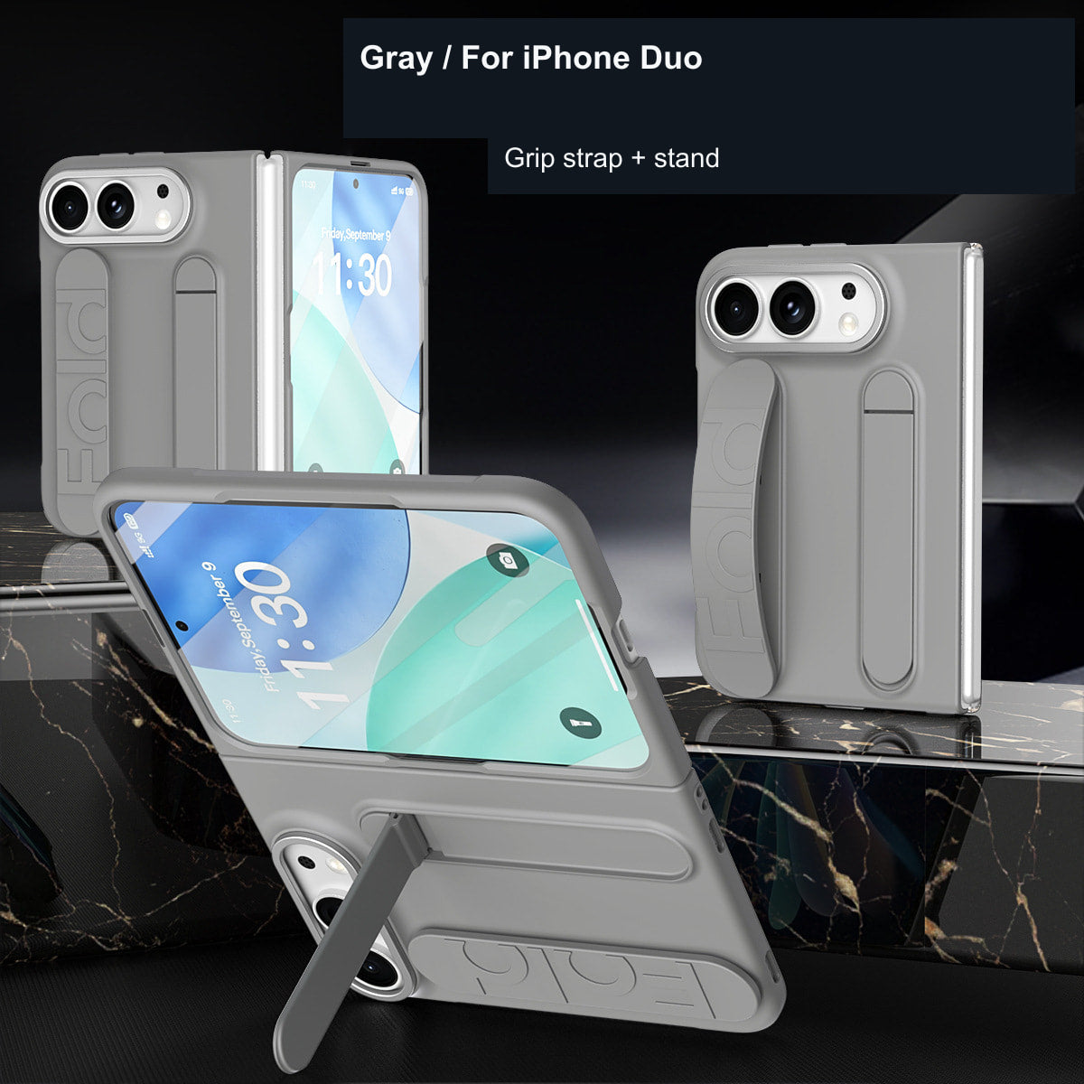 iPhone Duo | Grip Strap Case with Built-In Stand