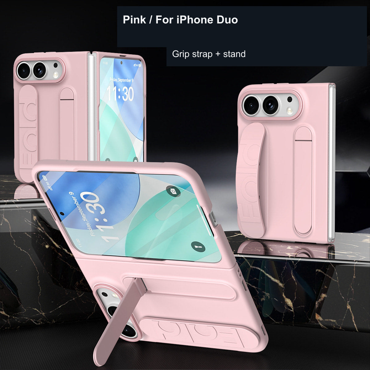iPhone Duo | Grip Strap Case with Built-In Stand