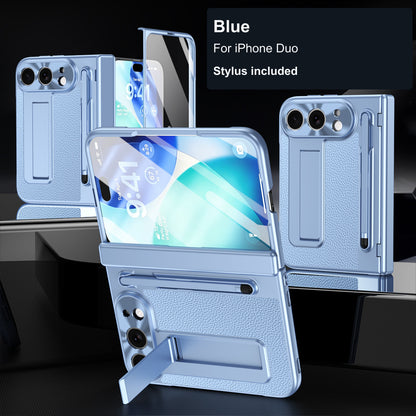 iPhone Duo | Textured Kickstand Case with Stylus & Tempered Glass