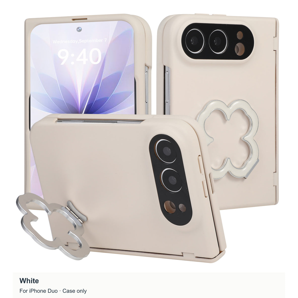 iPhone Duo | Clover Stand Case with Built-In Tempered Glass