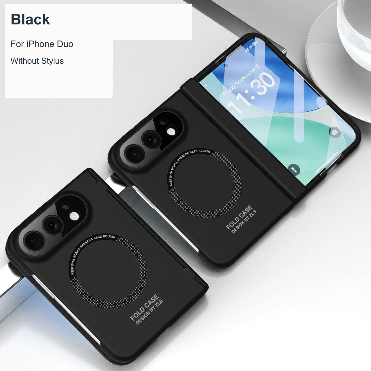 iPhone Duo | Hinge Protection Case with Glass Front & Optional Stylus