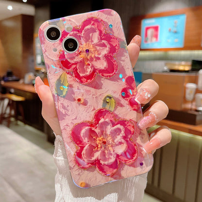 Oil Painting Pink Flower iPhone Case