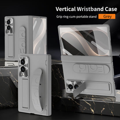 Armor Hinge Protective Phone Case Built-In Tempered Glass, Hidden Kickstand & Wrist Strap For Galaxy Z Fold 8/7/6/5/4