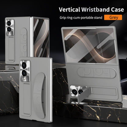 Armor Phone Case Built-In Tempered Glass, Hidden Kickstand & Wrist Strap For Galaxy Z Fold 8/7/6/5/4