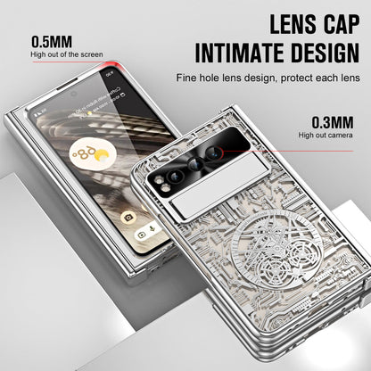 Electroplating Google Pixel Fold Case All Inclusive Double Pen Tray Hinge with Screen Protector and Free stylus - Mycasety Mycasety