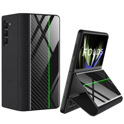Samsung Z Fold5 Painted Plain Leather Business Protective Phone Case - mycasety2023 Mycasety