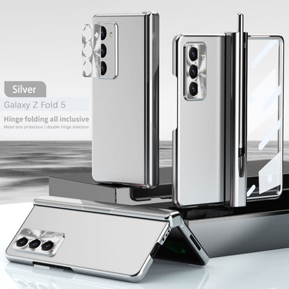 Electroplated Folding Case For Galaxy Z Fold5 Fold4 Fold3 With Double Hinge Protector and Free Stylus - Mycasety Mycasety