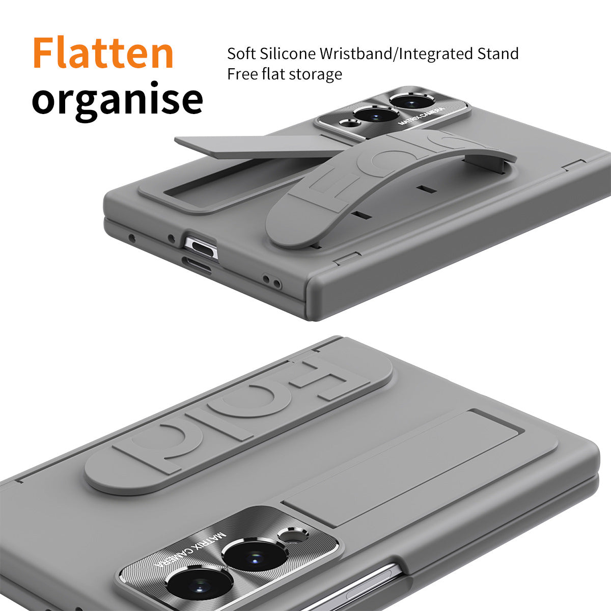 Armor Hinge Protective Phone Case Built-In Tempered Glass, Hidden Kickstand & Wrist Strap For Galaxy Z Fold 8/7/6/5/4