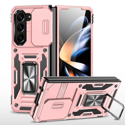 Samsung Galaxy Z Fold5 Case Armor Heavy Duty Shell Magnetic Car Holder and Lens Slide(Pre-sell) - Mycasety Mycasety