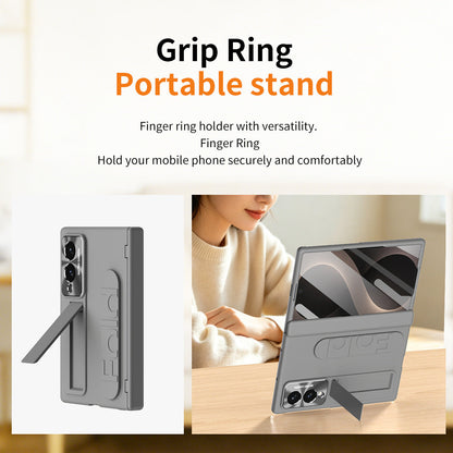Armor Hinge Protective Phone Case Built-In Tempered Glass, Hidden Kickstand & Wrist Strap For Galaxy Z Fold 8/7/6/5/4