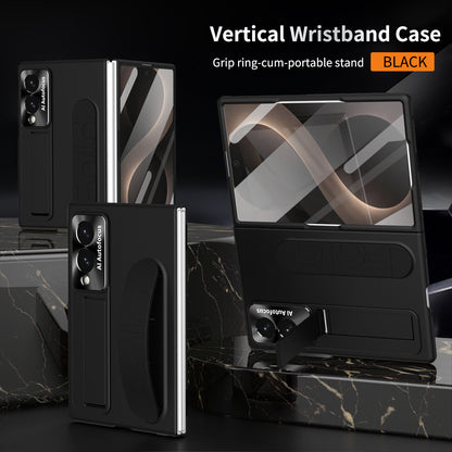 Armor Phone Case Built-In Tempered Glass, Hidden Kickstand & Wrist Strap For Galaxy Z Fold 8/7/6/5/4