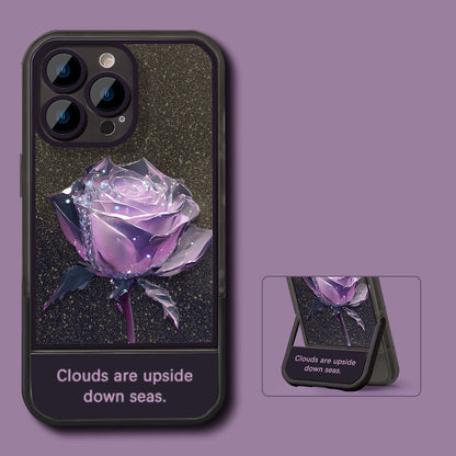 Sparkling Rose iPhone Case with Invisible Kickstand