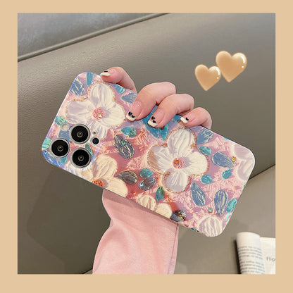 Artistic Vintage Oil Painting Flower iPhone Case