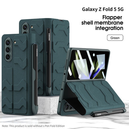 Samsung Galaxy Z Fold 5 Mobile Phone Case Fashion Warrior Flip Leather Case Film Velcro Pen Slot Case - mycasety2023 Mycasety