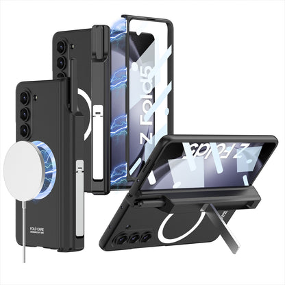 Magnetic Hinge Hidden Bracket All-included Case With Pen Box For Galaxy Z Fold