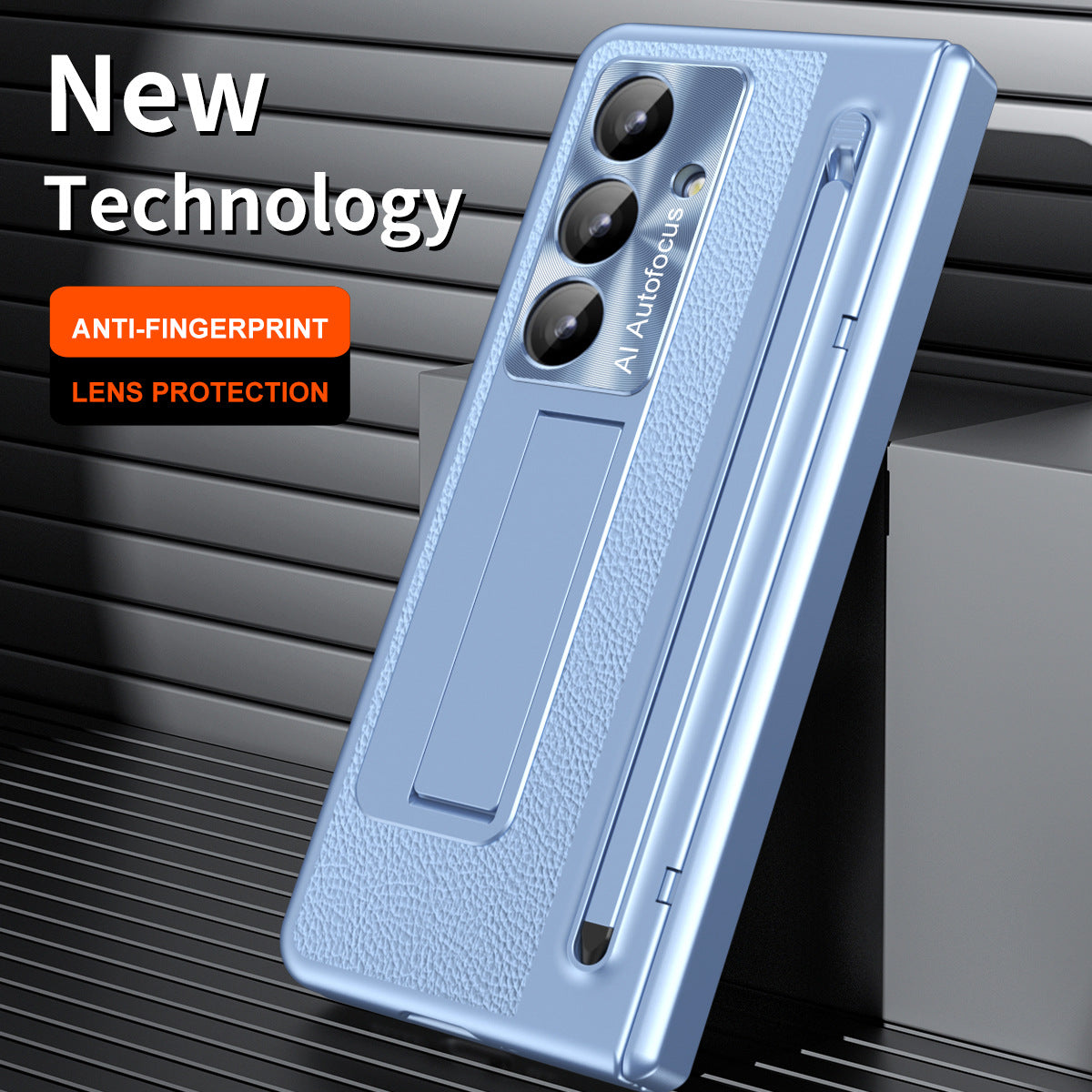 Leather Golden Electroplated Phone Case With Back Screen Glass and Stylus For Galaxy Z Fold 8/7/6/5/4