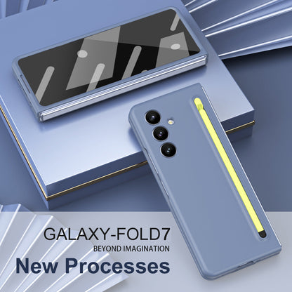Anti-fall Protective Phone Case With Pen Tray Shell and Film For Galaxy Z Fold 7/6/5/4/3