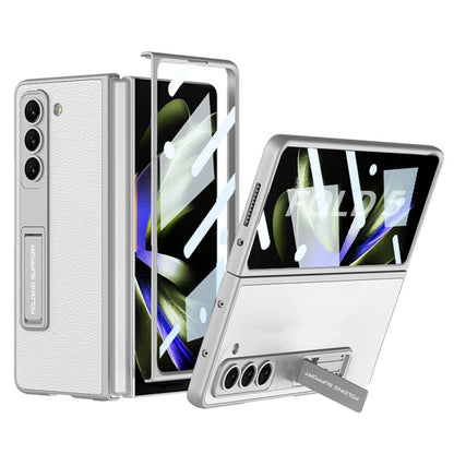 Leather Samsung Galaxy Z Fold5 Case With Film Kickstand - Mycasety Mycasety