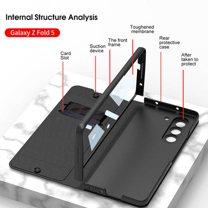 Samsung Galaxy Z Fold 5 Mobile Phone Case Fashion Warrior Flip Leather Case Film Velcro Pen Slot Case - mycasety2023 Mycasety