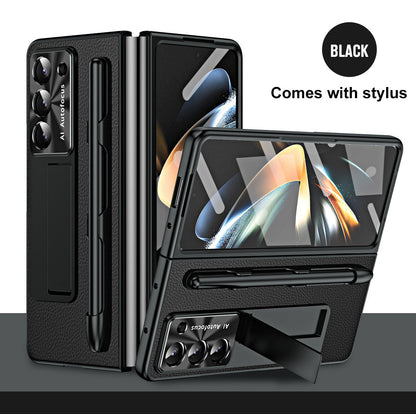 Non-slip Galaxy Z Fold5 Case with Front Screen Protector & Kick-Stand & Pen Slot and Stylus - Mycasety Mycasety