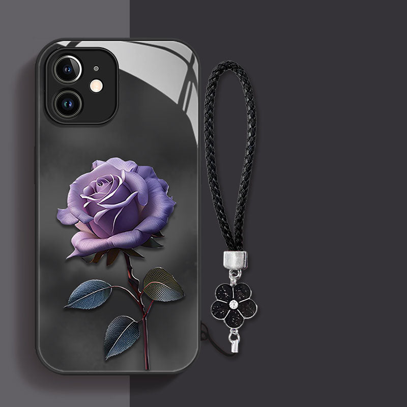 Advanced Purple Rose Liquid Glass iPhone Case