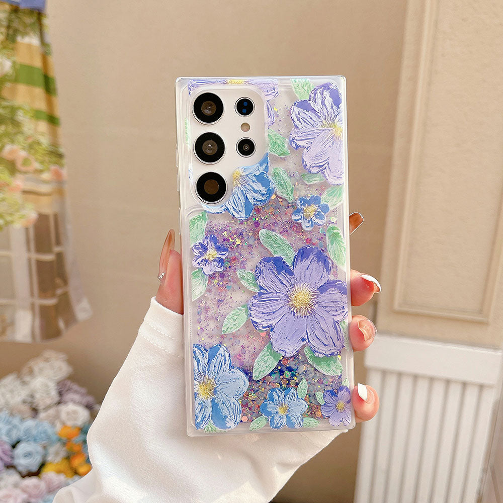 Quicksand Oil Painting Flower Samsung Case