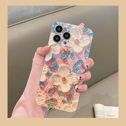 Artistic Vintage Oil Painting Flower iPhone Case