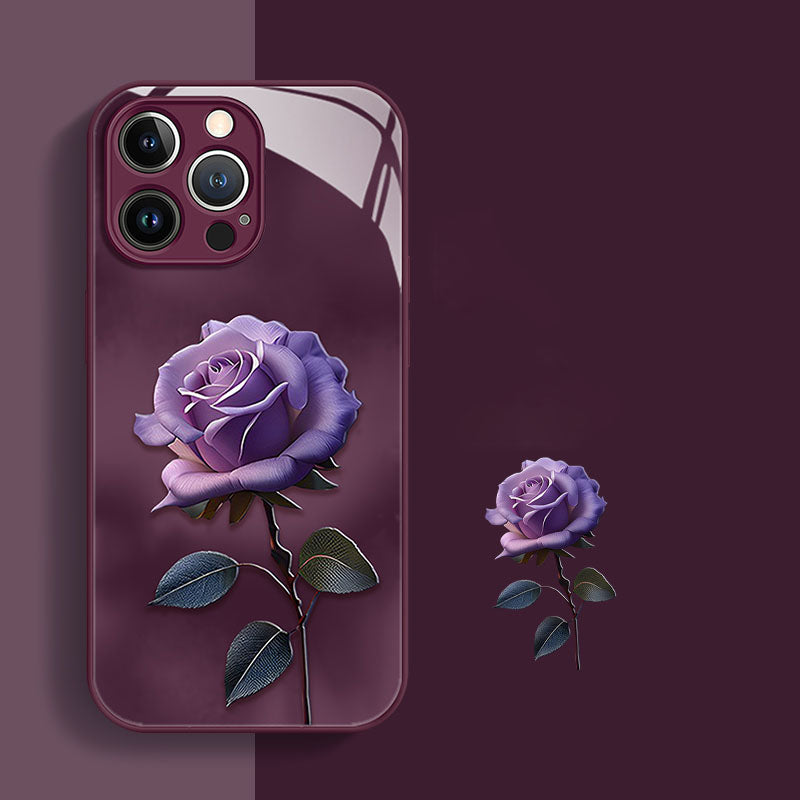 Advanced Purple Rose Liquid Glass iPhone Case