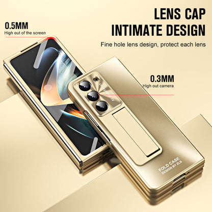 Ultra-thin Electroplated Galaxy Z Fold5 Case with Front Screen Protector Pen Slot Free Stylus & Kick-stand - mycasety2023 Mycasety