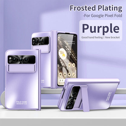 Frosted Plating Google Pixel Fold Case with Hinge Protector Screen Protector and Hidden Kickstand - Mycasety Mycasety