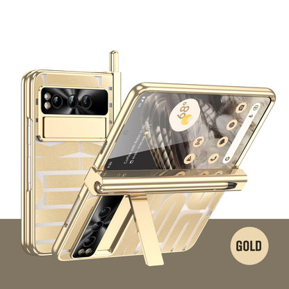 Popular Google Pixel Fold Case with Dual Hinge Protective Screen Protector and Hidden Kickstand Pen Holder Stylus - mycasety2023 Mycasety