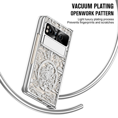 Electroplating Google Pixel Fold Case All Inclusive Double Pen Tray Hinge with Screen Protector and Free stylus - Mycasety Mycasety