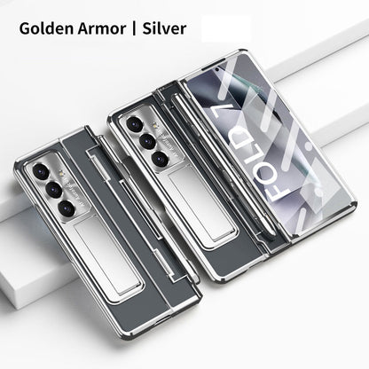 Armor Electroplated Shockproof Phone Case With Screen Protector For Galaxy Z Fold 8/7/6/5/4/3