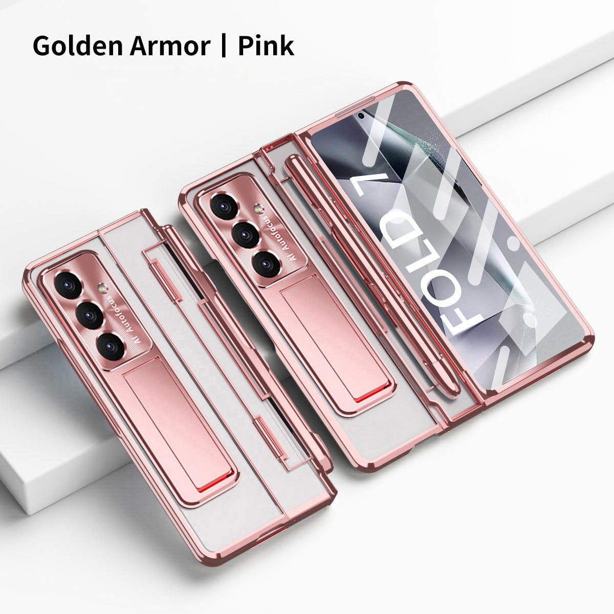 Armor Electroplated Shockproof Phone Case With Screen Protector For Galaxy Z Fold 8/7/6/5/4/3