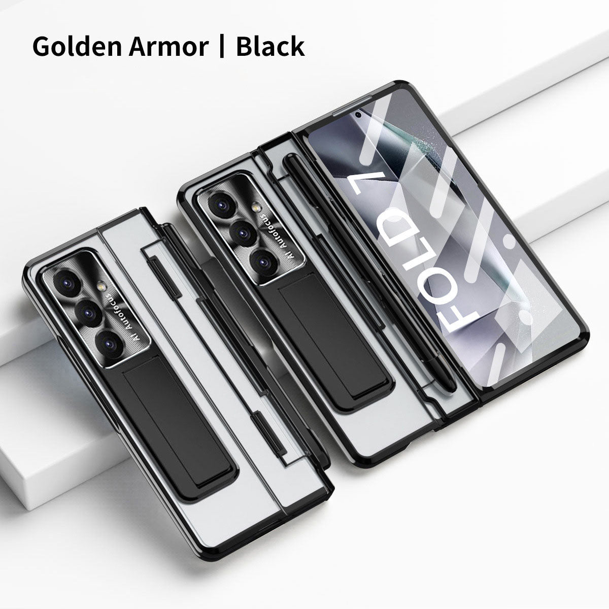 Armor Electroplated Shockproof Phone Case With Screen Protector For Galaxy Z Fold 8/7/6/5/4/3