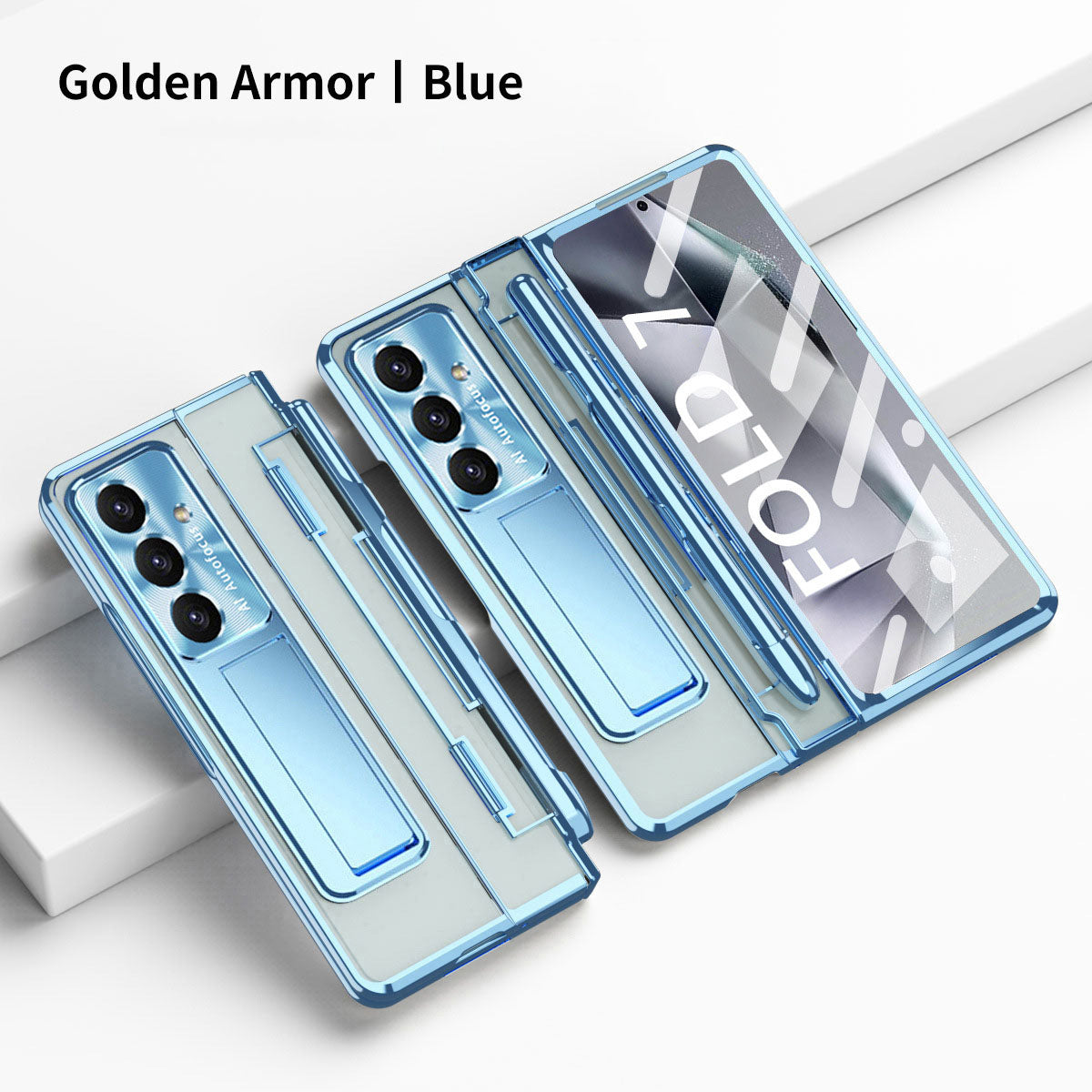 Armor Electroplated Shockproof Phone Case With Screen Protector For Galaxy Z Fold 8/7/6/5/4/3