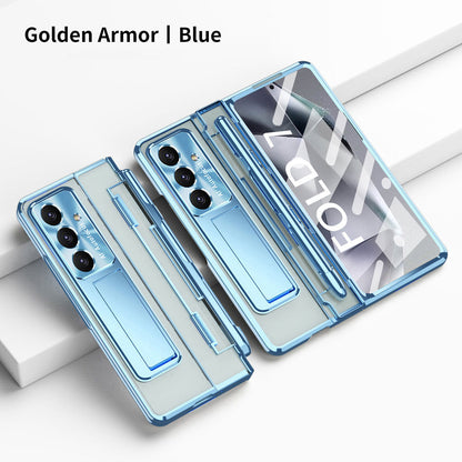 Armor Electroplated Shockproof Phone Case With Screen Protector For Galaxy Z Fold 8/7/6/5/4/3